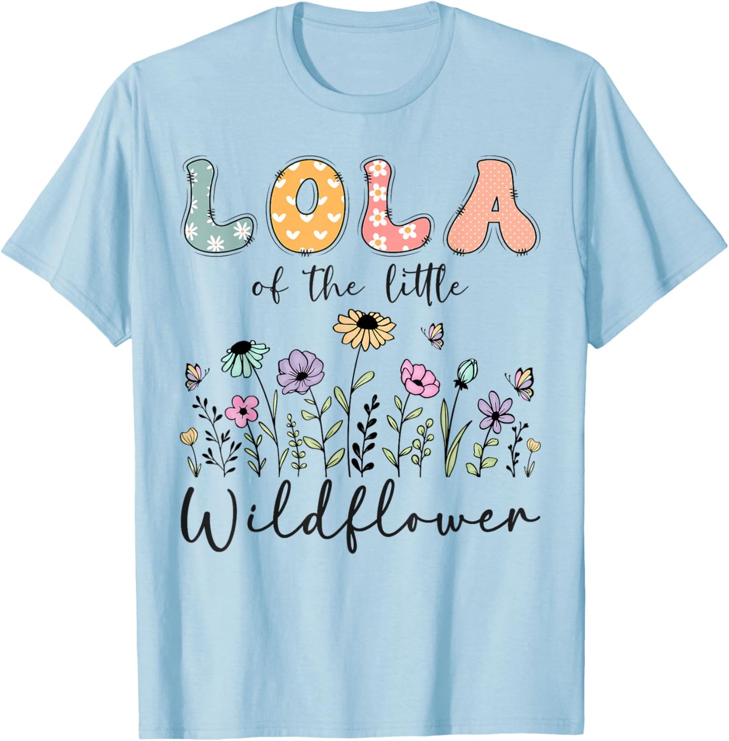Lola of The Little Wildflower Birthday Girl Matching T-Shirt - T-Shirt | Light Blue