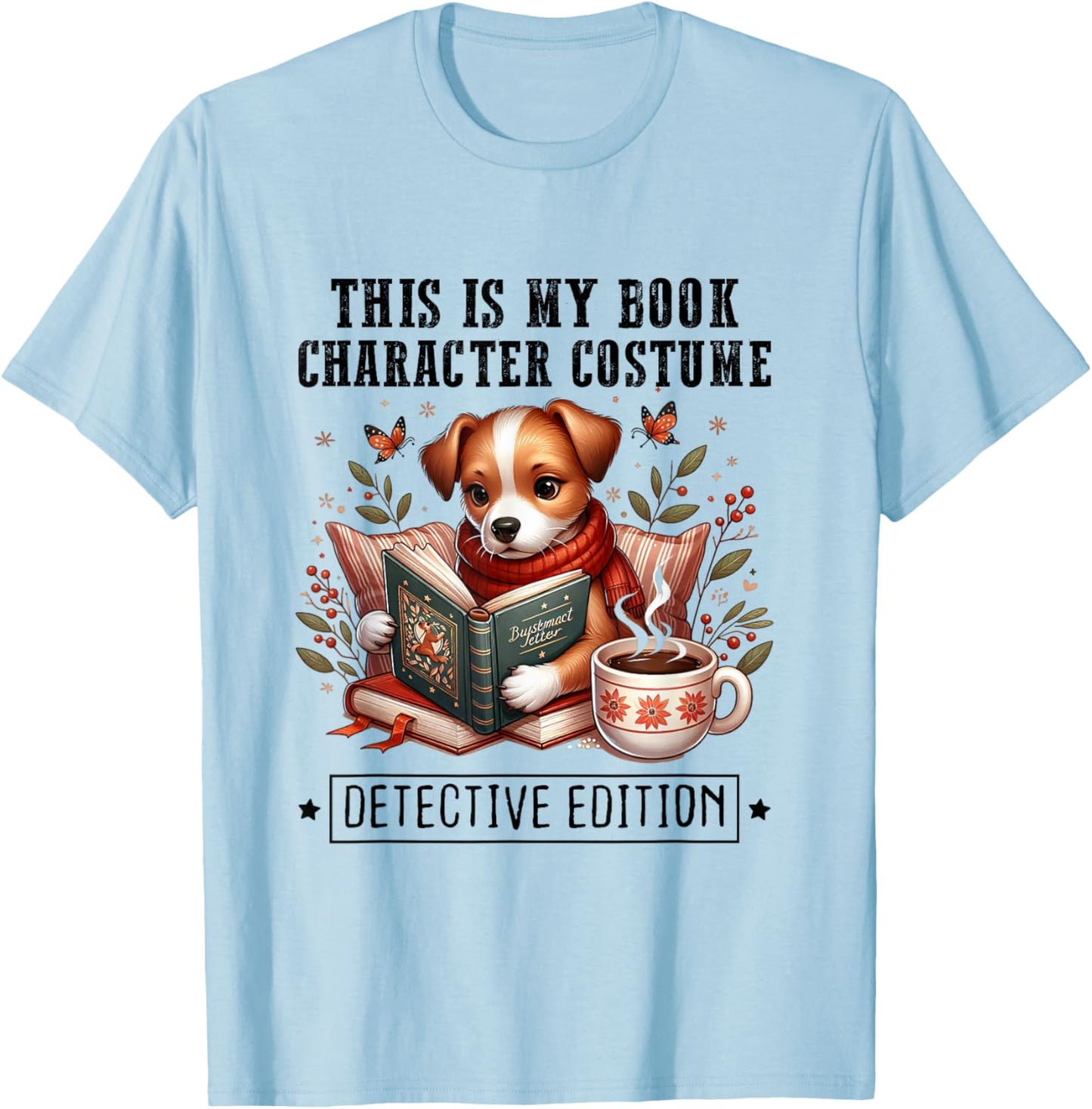 This is My Book Character Costume Detective Edition Dog Women Kids T-Shirt - T-Shirt | Light Blue