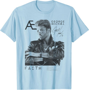 Iconic Faith Image of George Michael T-Shirt - T-Shirt | Light Blue