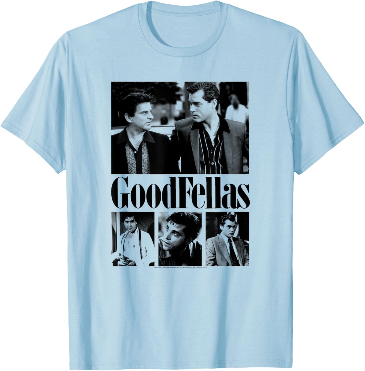 Goodfellas Black and White Collage Scenes Movie T-Shirt - T-Shirt | Light Blue