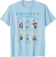 Frieren Chibi Character Chart with Ornate Frame Anime T-Shirt - T-Shirt | Light Blue