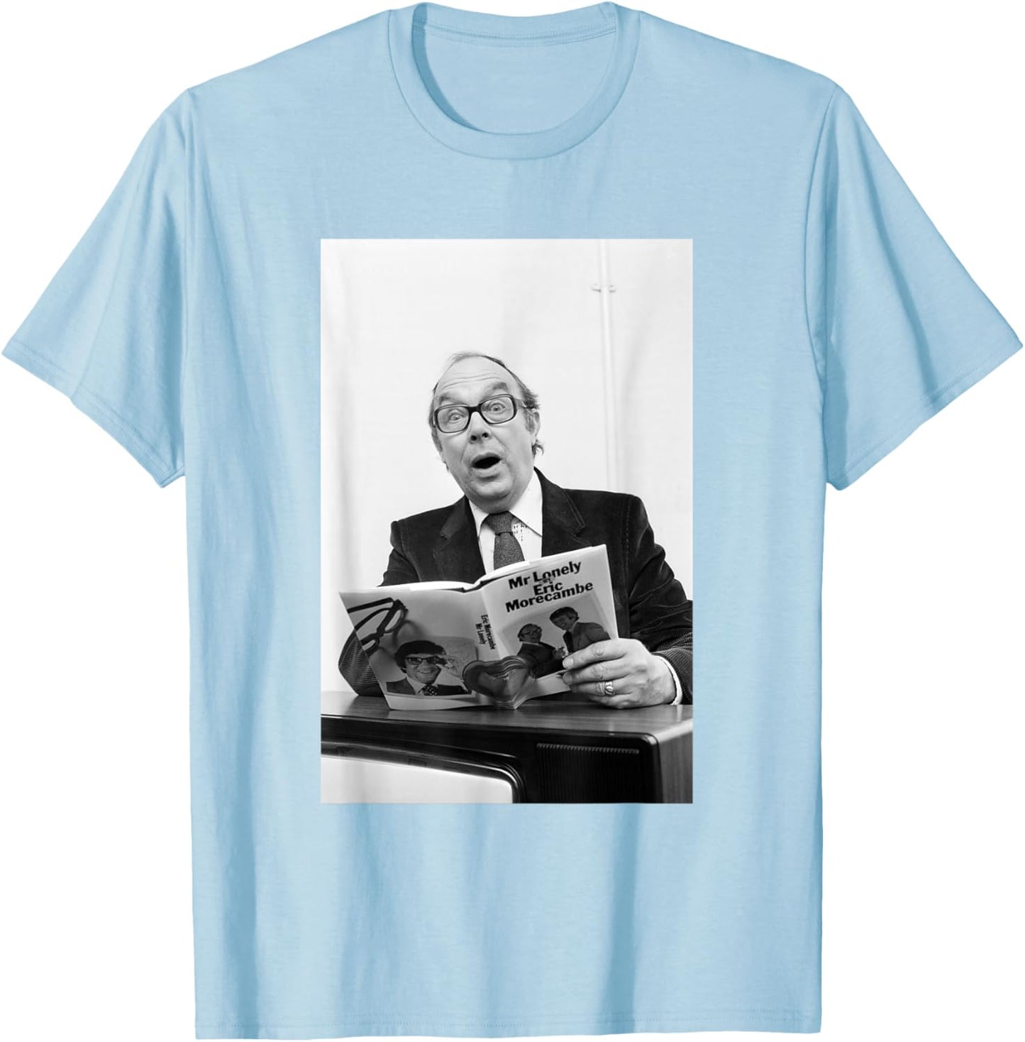 Comedian Eric Morecambe & Wise Promoting Mr Lonely Book T-Shirt - T-Shirt | Light Blue