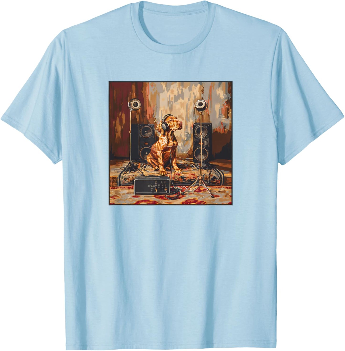Vizsla Music Lover Painting Dog T-Shirt - T-Shirt | Light Blue