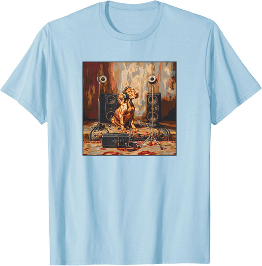Vizsla Music Lover Painting Dog T-Shirt - T-Shirt | Light Blue