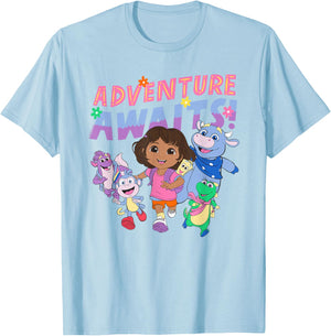 Dora (2024) Adventure Awaits T-Shirt - T-Shirt | Light Blue