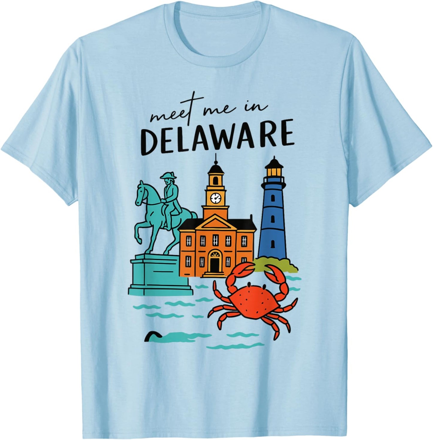 Meet me in Delaware - Cute US State Travel Retro Design T-Shirt - T-Shirt | Light Blue