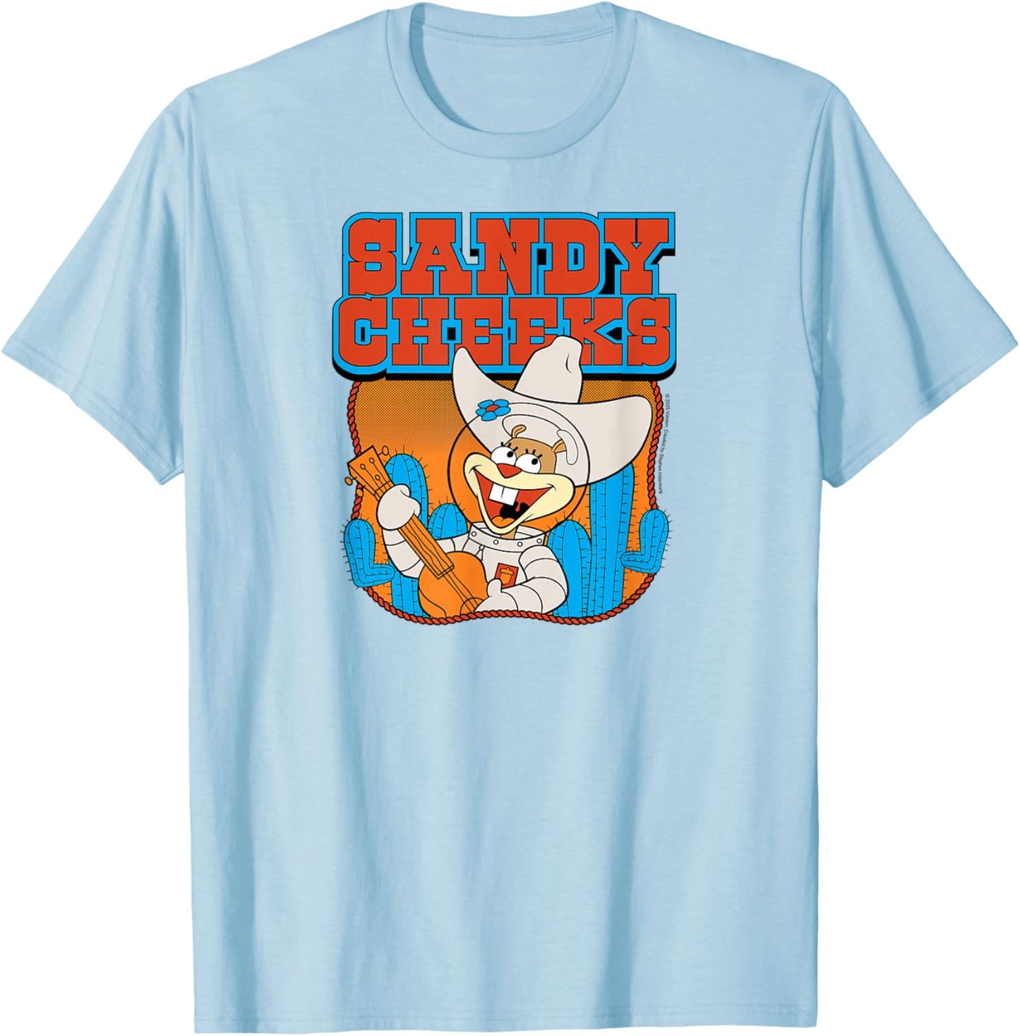 Spongebob Squarepants - Sandy Cheeks - Western T-Shirt - T-Shirt | Light Blue