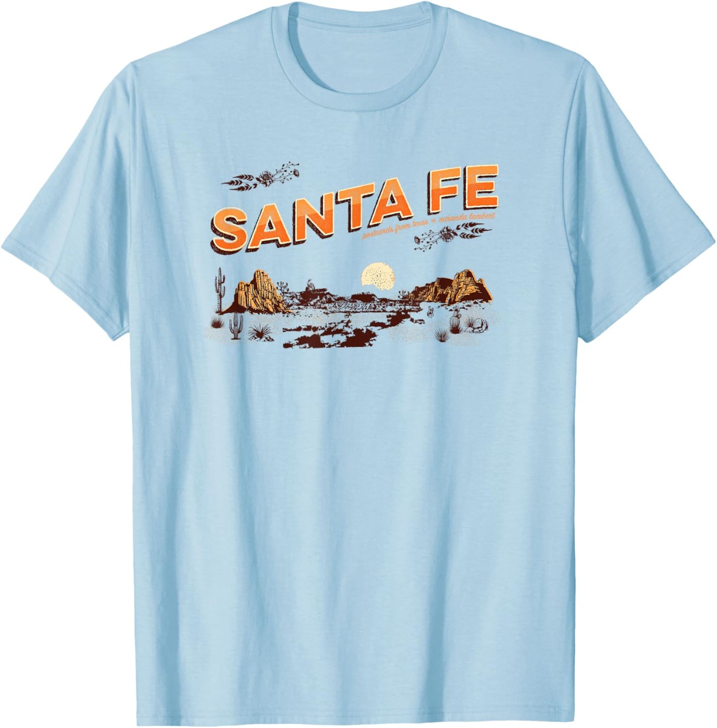 Miranda Lambert Santa Fe Postcards From Texas T-Shirt - T-Shirt | Light Blue