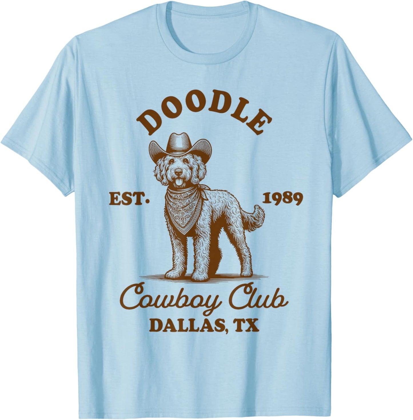 Doodle Mom Doodle Lover Western Howdy Doodle Cowboys Club T-Shirt - T-Shirt | Light Blue