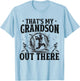 That's My Grandson Out There Baseball Grandma Grandpa Funny T-Shirt - T-Shirt | Light Blue