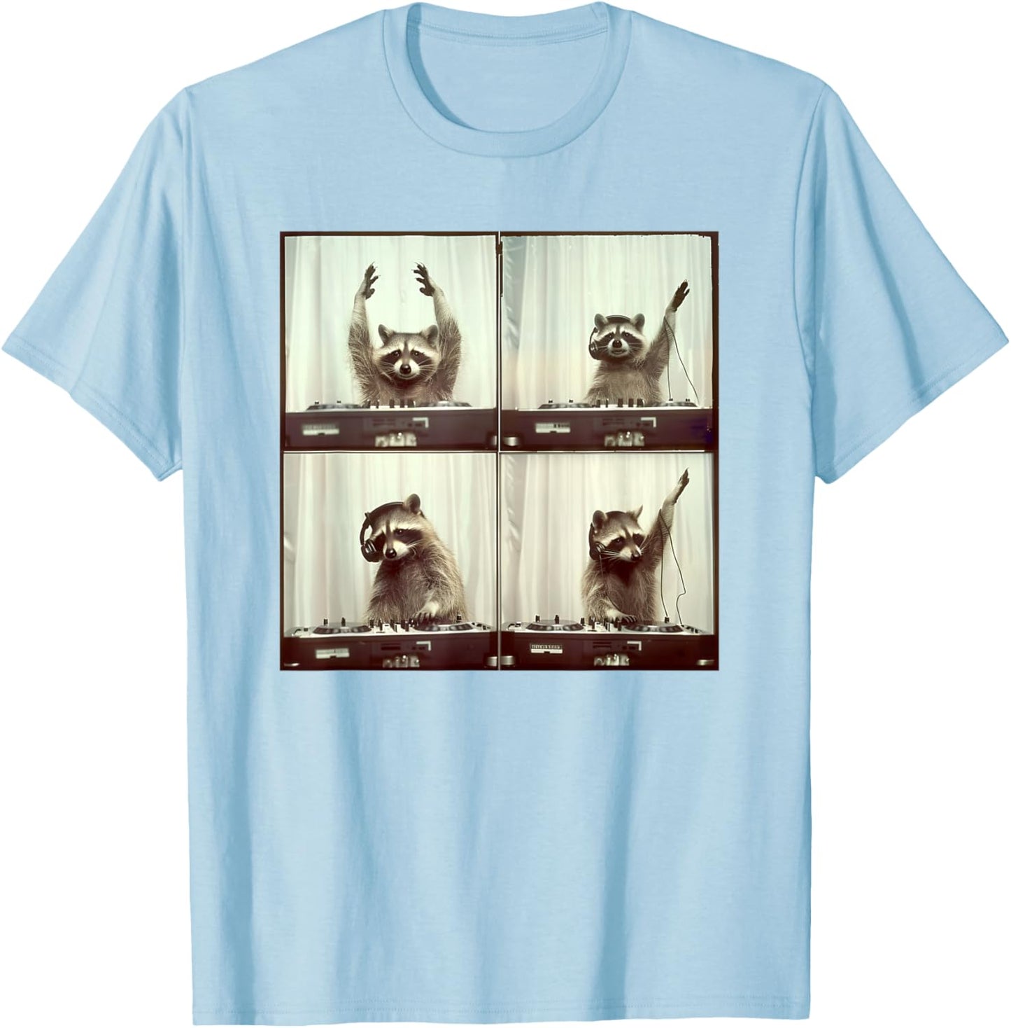 Funny Raccoon Party T-Shirt - T-Shirt | Light Blue