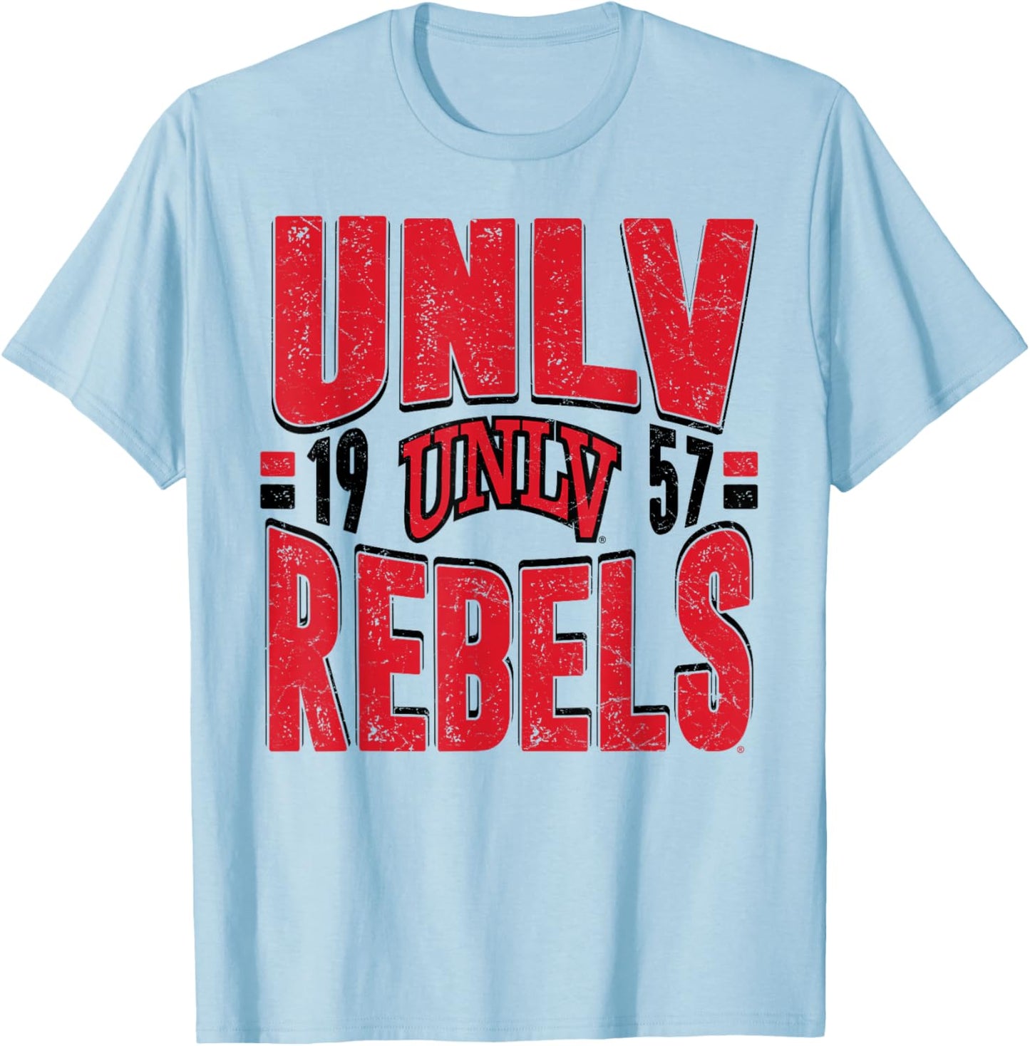 UNLV Rebels Vintage 90's Retro White Officially Licensed T-Shirt - T-Shirt | Light Blue