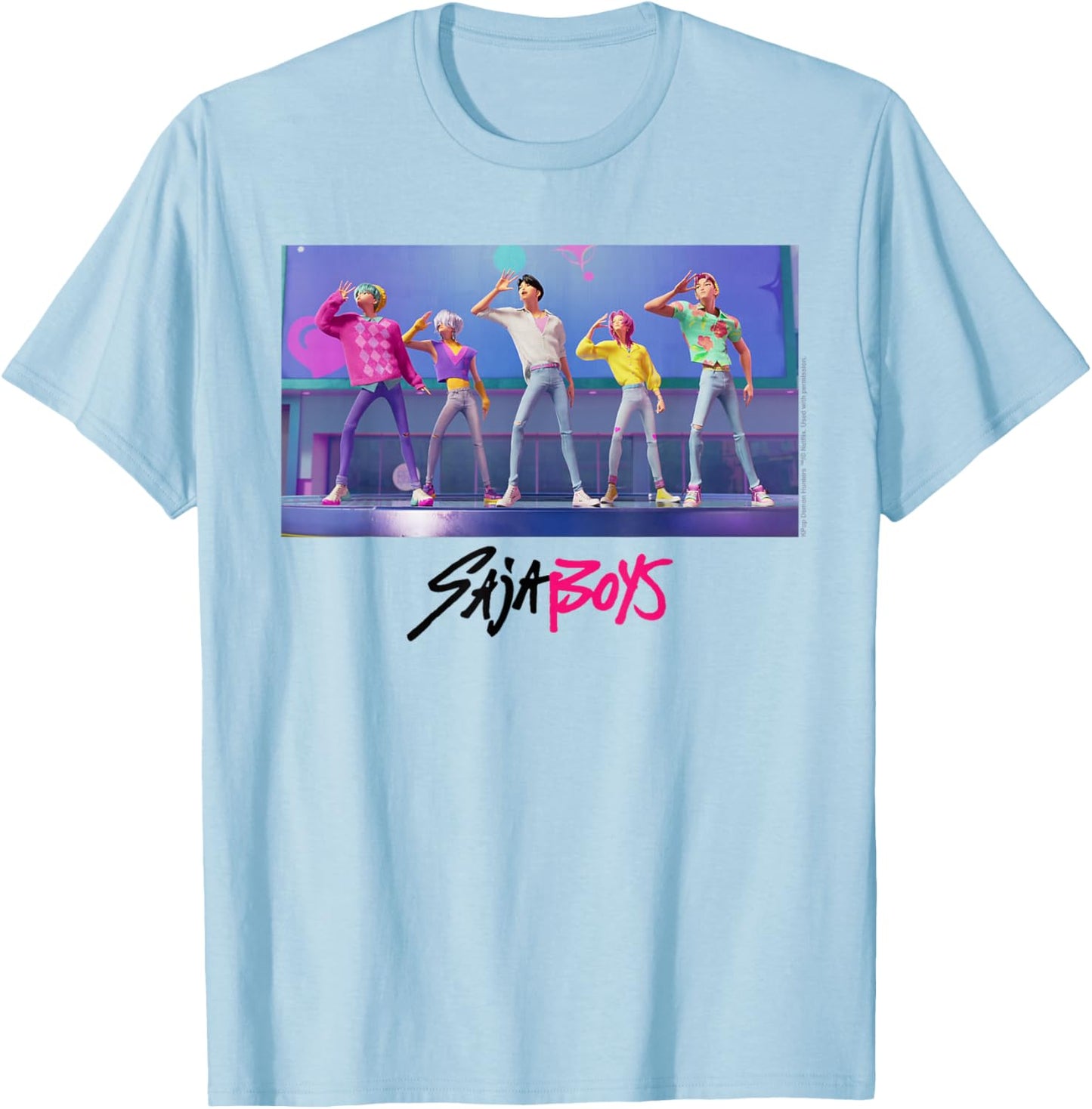 KPop Demon Hunters Saja Boys Soda Pop Dance T-Shirt - T-Shirt | Light Blue