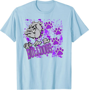 We are Bulldogs Purple Bulldog Pride School Spirit Mascot T-Shirt - T-Shirt | Light Blue