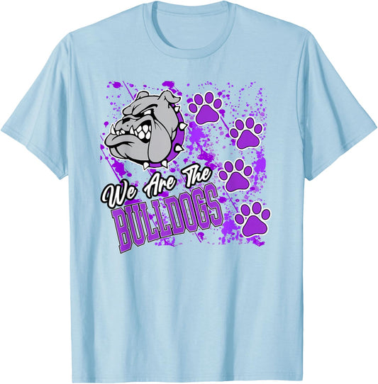 We are Bulldogs Purple Bulldog Pride School Spirit Mascot T-Shirt - T-Shirt | Light Blue