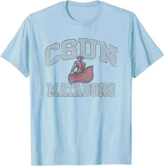 Cal State Northridge Matadors Vintage Worn Red T-Shirt - T-Shirt | Light Blue