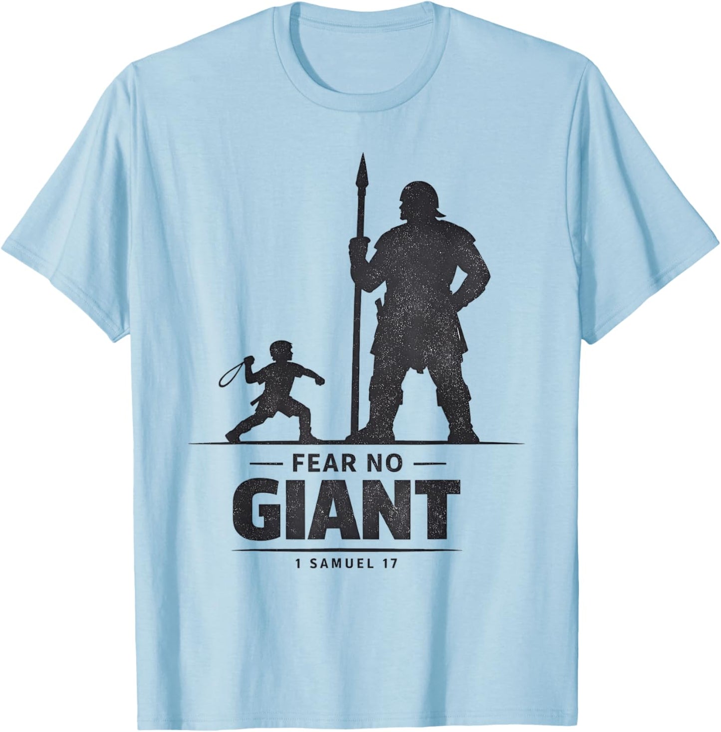 Fear No Giant David and Goliath Stones Christian Streetwear T-Shirt - T-Shirt | Light Blue