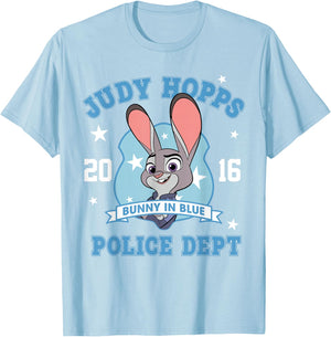Zootopia 2 Judy Hopps Police Dept T-Shirt - T-Shirt | Light Blue