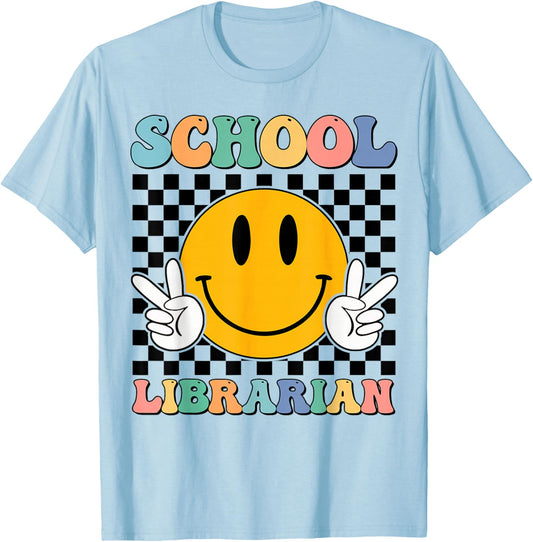 School Librarian Shirt Men Women School Library Book Lover T-Shirt - T-Shirt | Light Blue