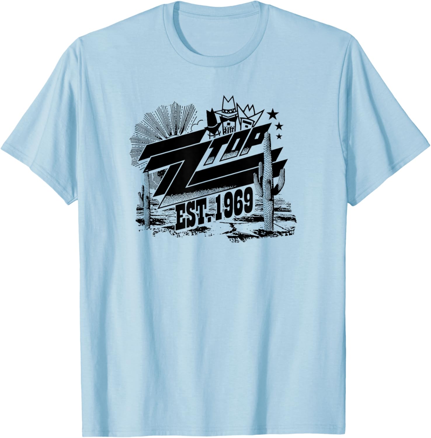 ZZ Top Est. 1969 Tour T-Shirt - T-Shirt | Light Blue