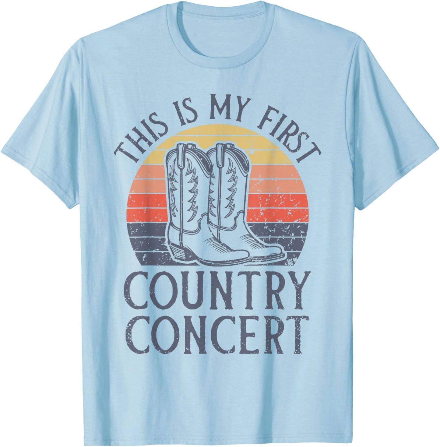 My First Country Concert Retro Vintage Country Music Concert T-Shirt - T-Shirt | Light Blue