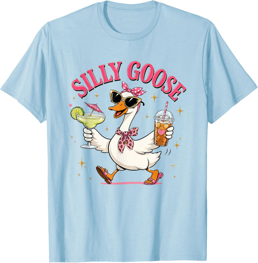 Silly Goose Funny Meme Cute Silly Goose T-Shirt - T-Shirt | Light Blue
