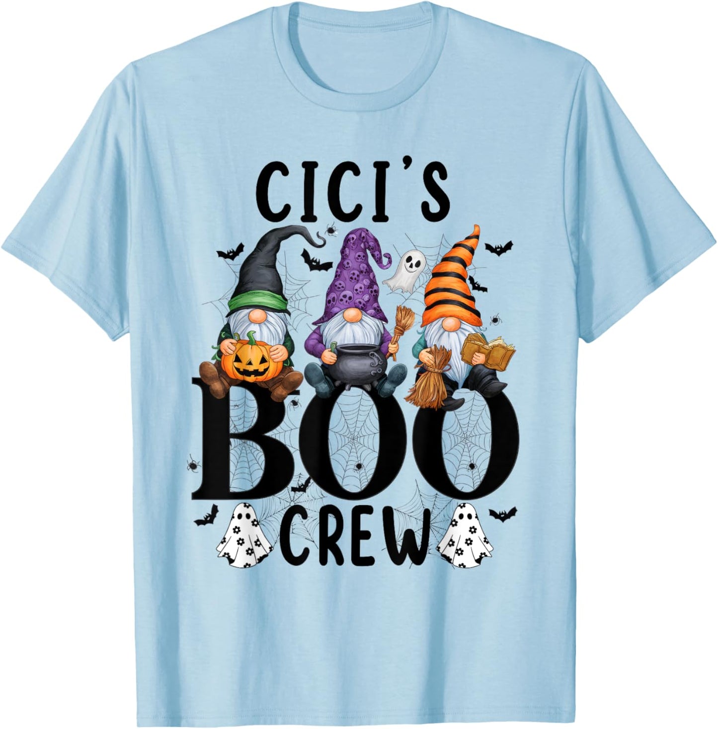 Gnome Cici's Boo Crew , Shirt for Grandma Mom T-Shirt - T-Shirt | Light Blue