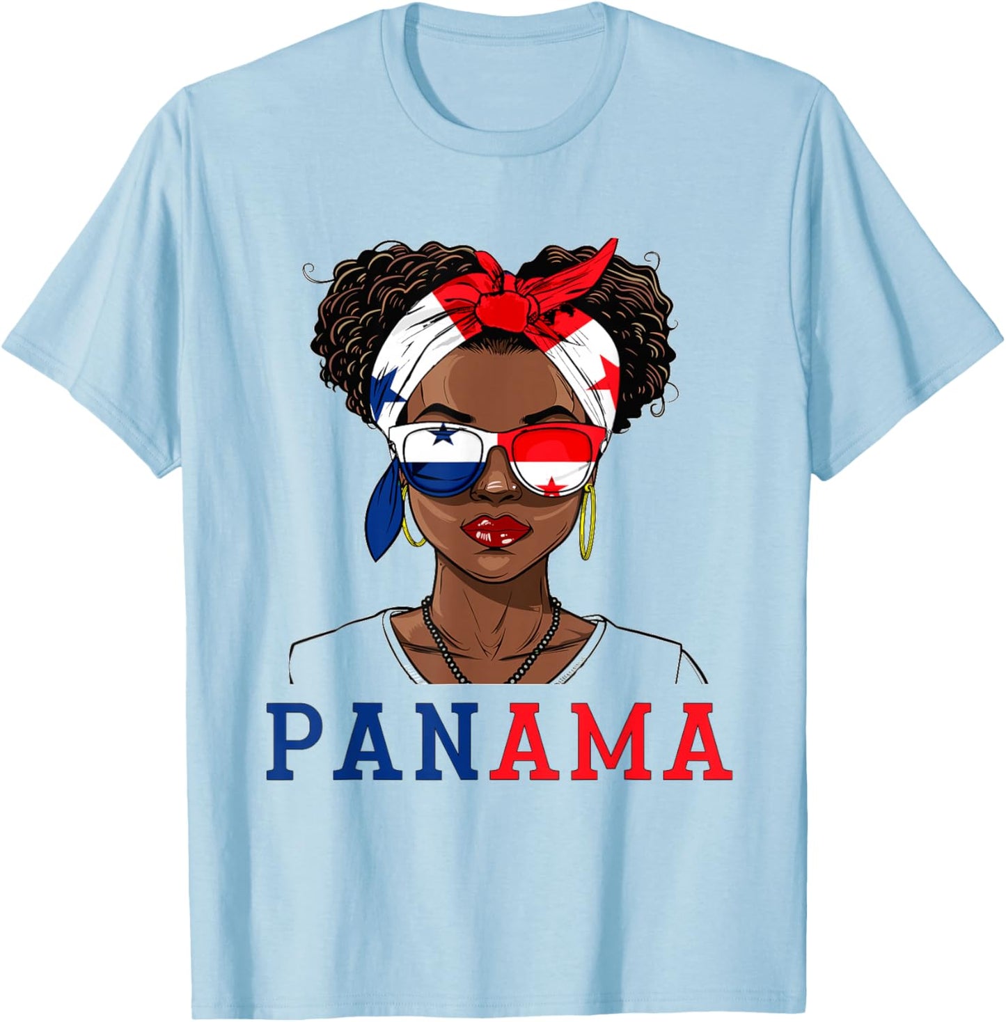 Panama Flag Outfit for Woman Decor Souvenirs Panamanian T-Shirt - T-Shirt | Light Blue