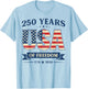 USA 250 Years of Freedom 1776 2026 America's 250th Birthday T-Shirt - T-Shirt | Light Blue