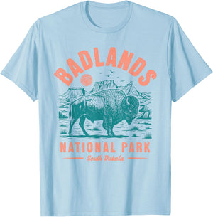 Badlands National Park Wilderness Hiking Camping Adventure T-Shirt - T-Shirt | Light Blue