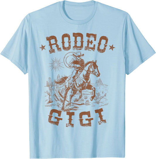 Rodeo Gigi Western Cowboy Family Matching Mother's Day T-Shirt - T-Shirt | Light Blue