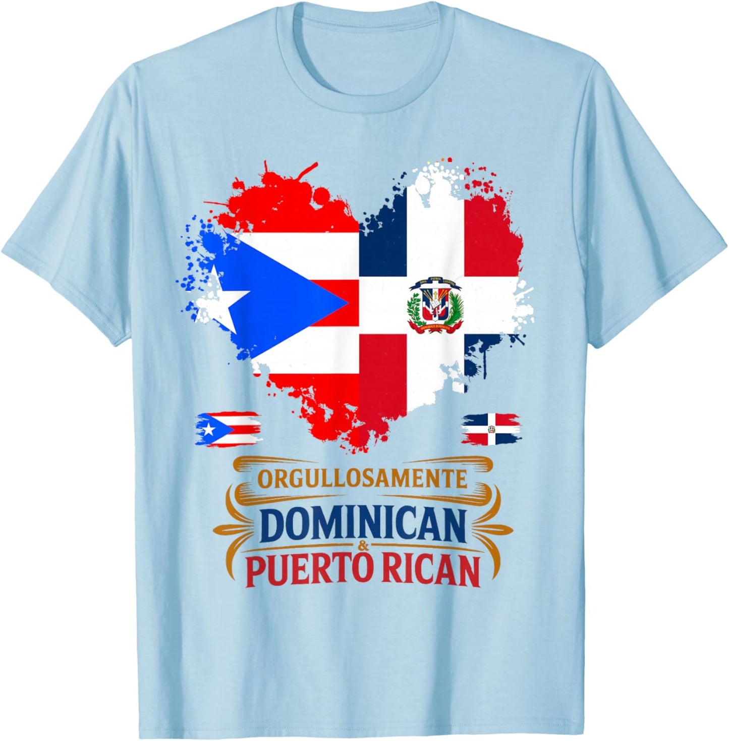 Dominican & Puerto Rican Flag Idea for Kids Dominicano T-Shirt - T-Shirt | Light Blue