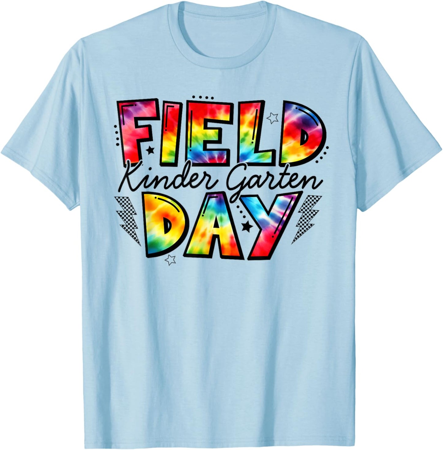 Kindergarten Field Day Fun Day Tie Dye Student Teacher T-Shirt - T-Shirt | Light Blue