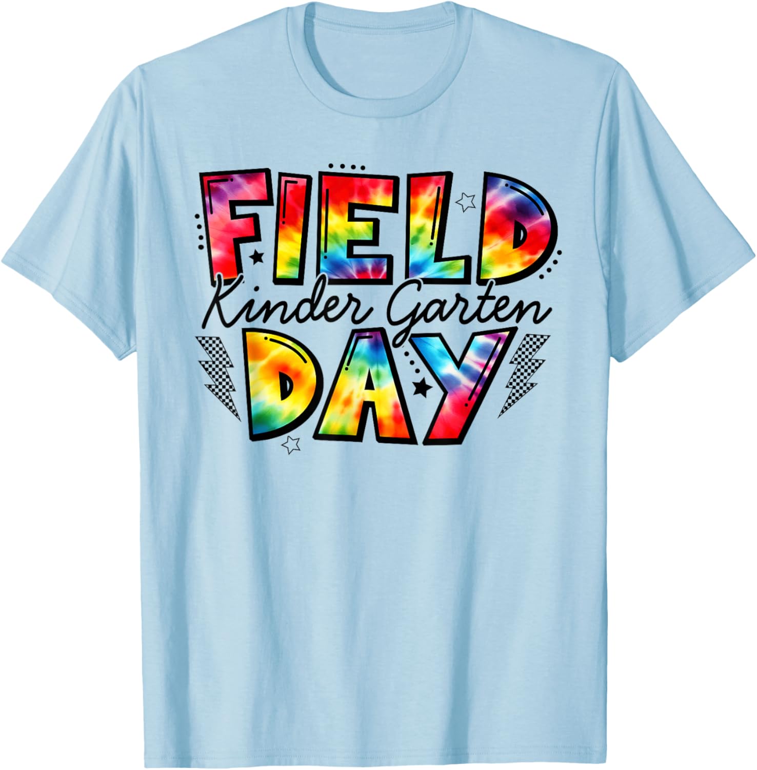 Kindergarten Field Day Fun Day Tie Dye Student Teacher T-Shirt - T-Shirt | Light Blue