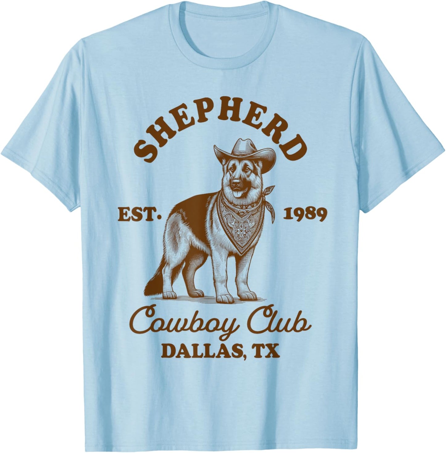 German Shepherd Mom Western Howdy Shepherd Cowboys Club T-Shirt - T-Shirt | Light Blue