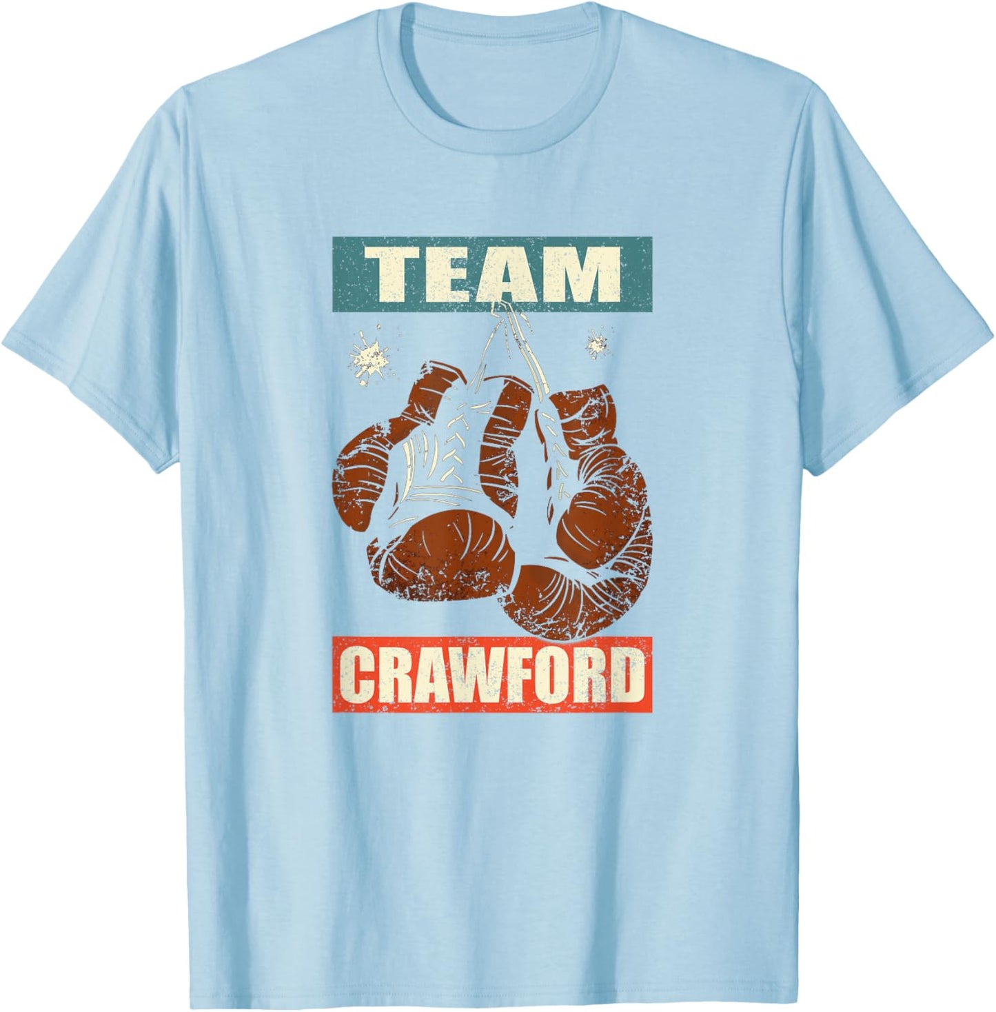 Crawford Last Name Retro Family Crawford Boxing T-Shirt - T-Shirt | Light Blue