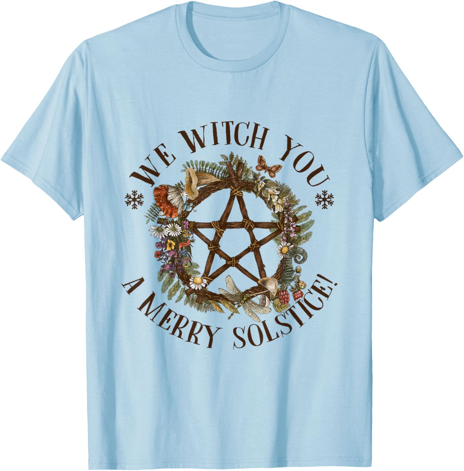 We Witch You A Merry Winter Solstice Yule Pagan Santa Wiccan T-Shirt - T-Shirt | Light Blue