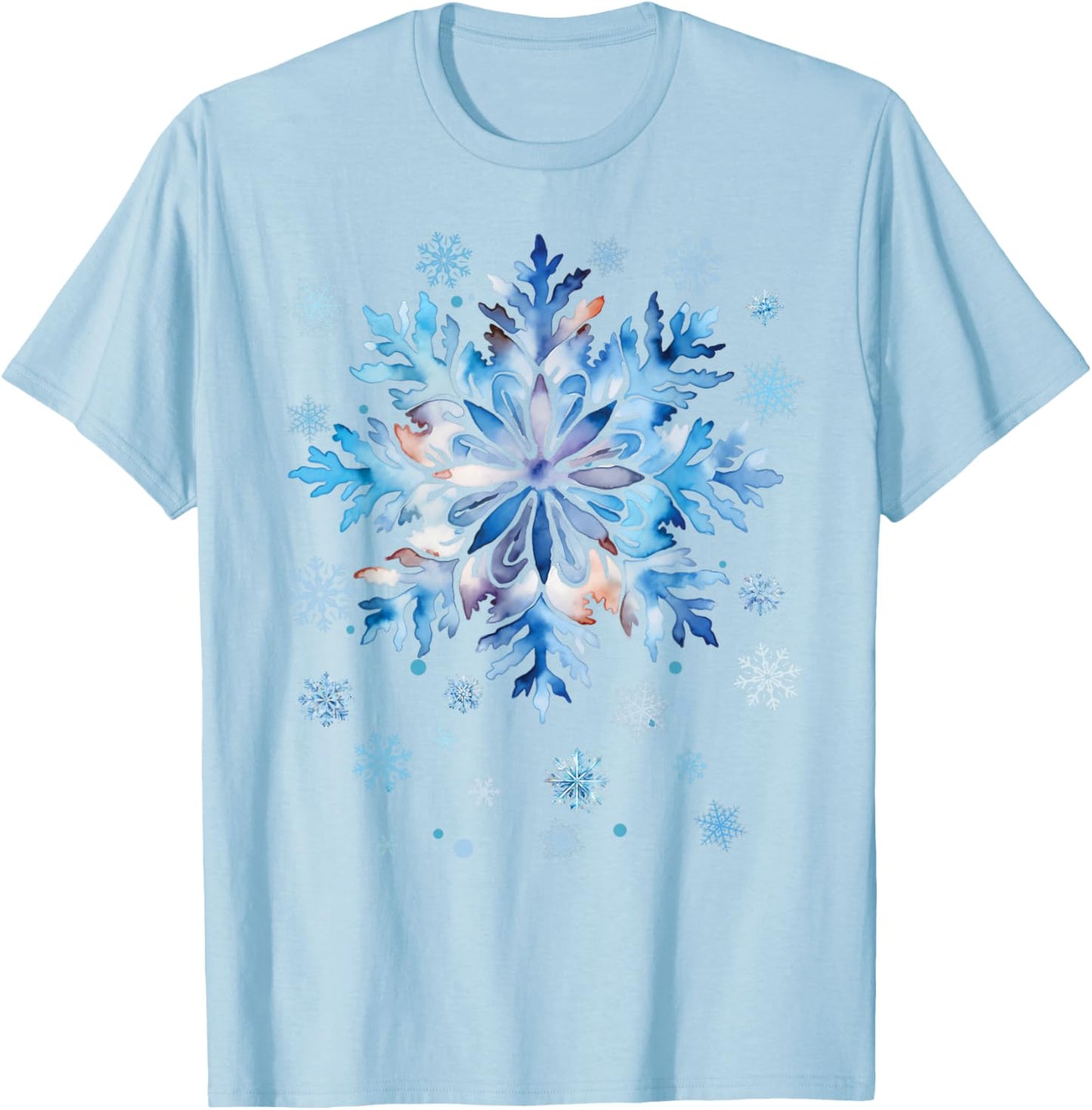 Snowflake Costume Winter Christmas Suitable Children Adults T-Shirt - T-Shirt | Light Blue