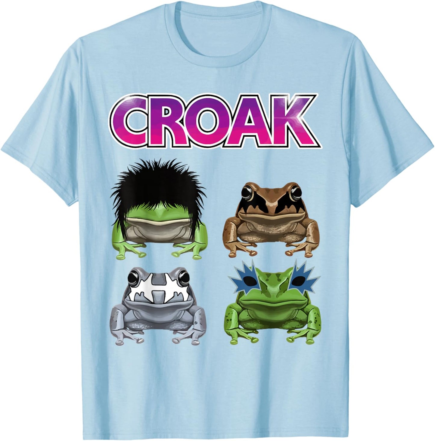 Funny Croak Frogs Band Rock Music Frog Lovers T-Shirt - T-Shirt | Light Blue