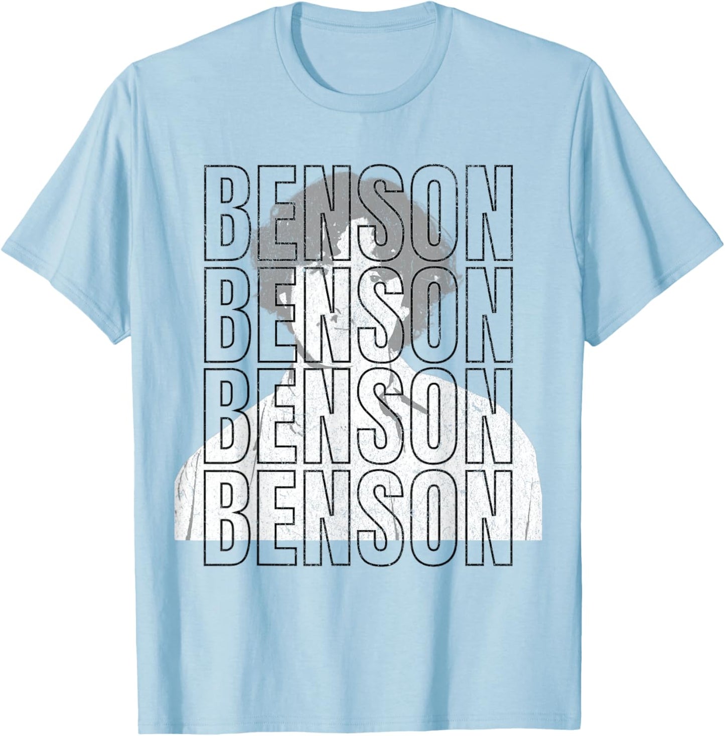 Benson First Name T With Glasses Personalized Vintage T-Shirt - T-Shirt | Light Blue