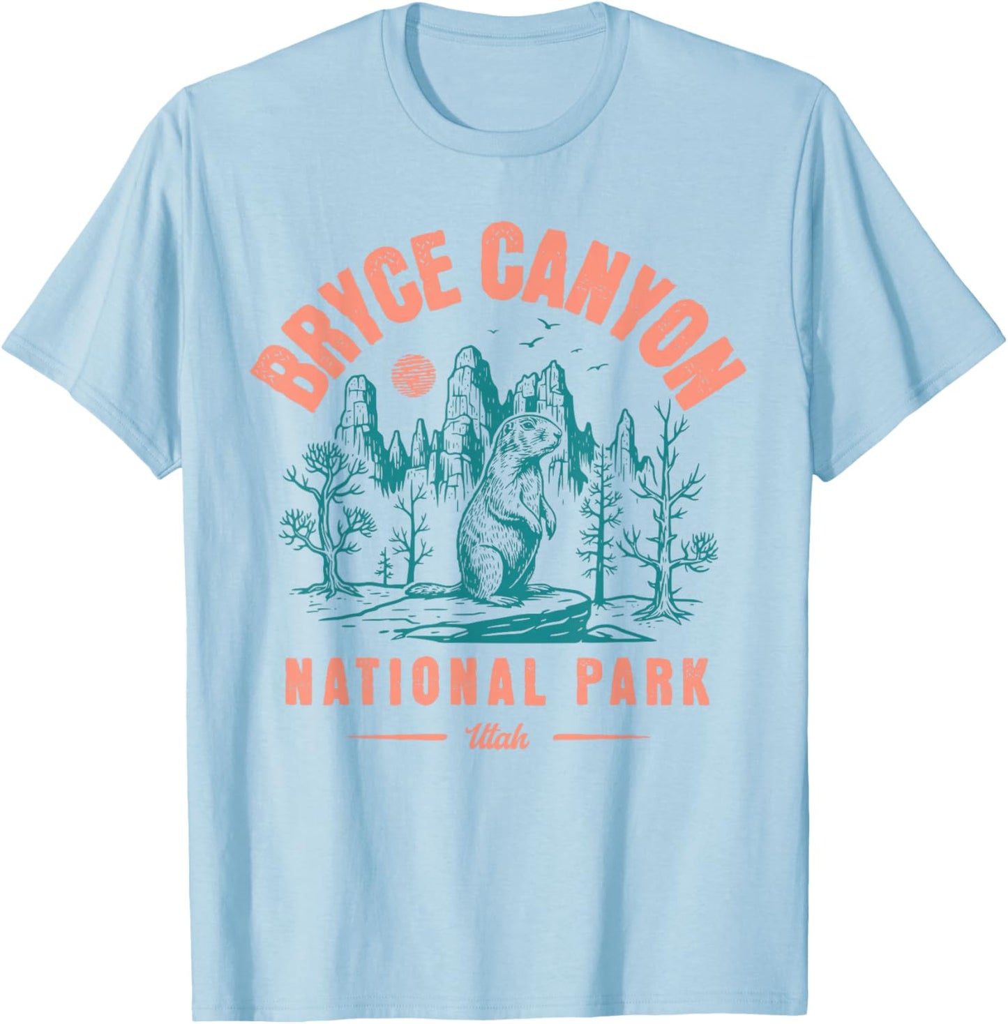 Bryce Canyon National Park Utah USA Retro Vintage Men Women T-Shirt - T-Shirt | Light Blue
