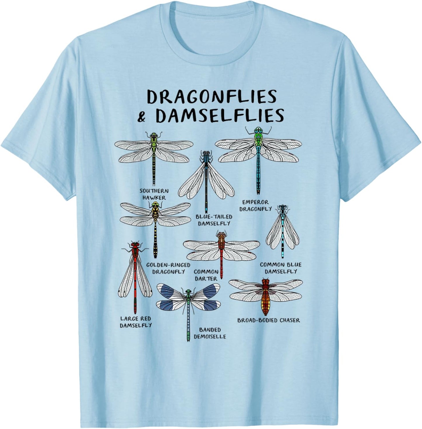 Dragonflies And Damselflies T-Shirt - T-Shirt | Light Blue