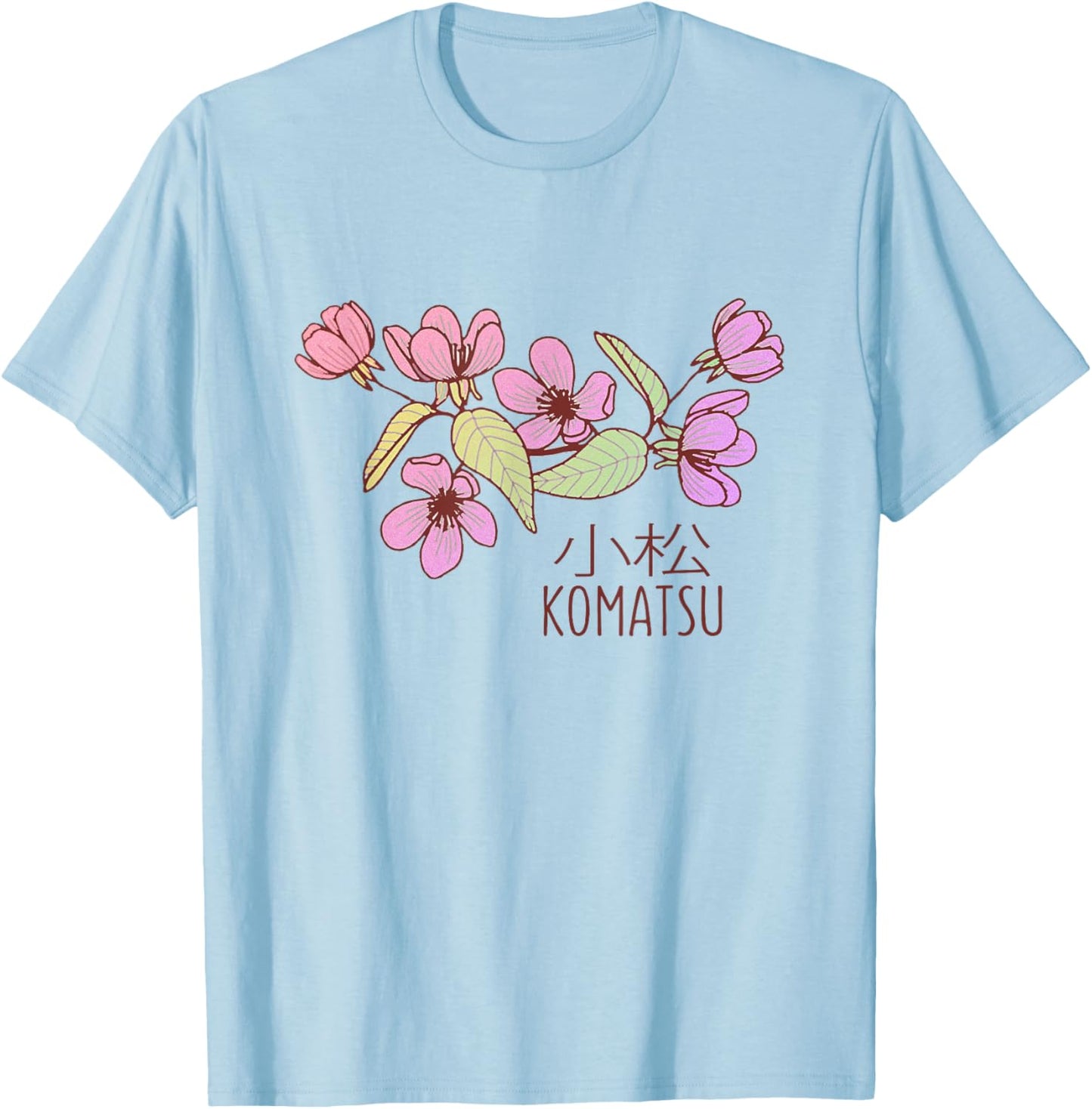Komatsu Japan Blossoms | Komatsu Ishikawa Japan T-Shirt - T-Shirt | Light Blue