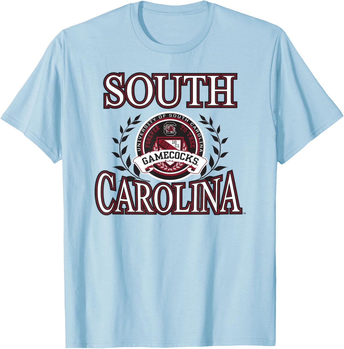 South Carolina Gamecocks Laurels Officially Licensed T-Shirt - T-Shirt | Light Blue