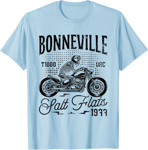 Bonneville Salt Flats Motorcycle Racing Biker Birthday 1977 T-Shirt - T-Shirt | Light Blue