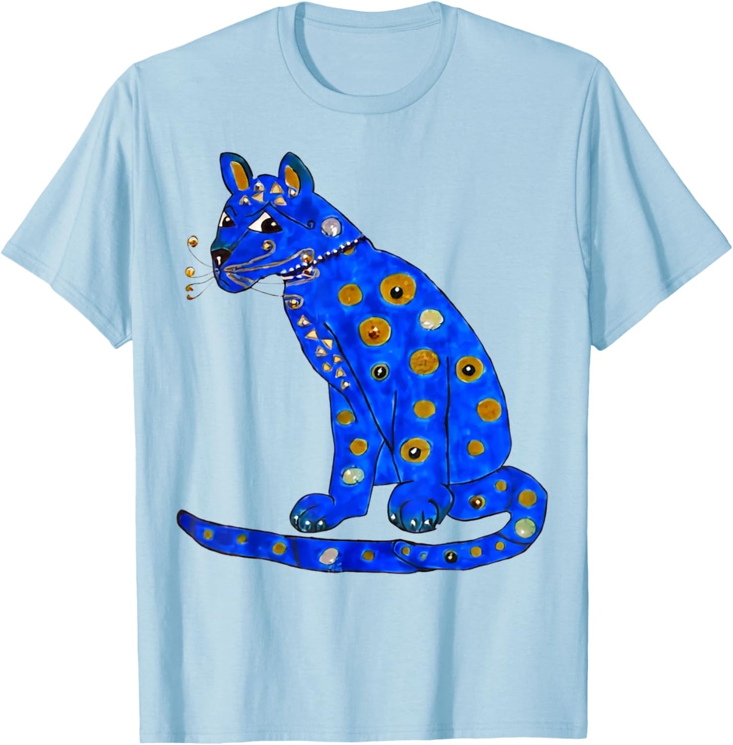 Cute Pet In My Heart -Adults Blue Ugly Blue Cat T-Shirt - T-Shirt | Light Blue