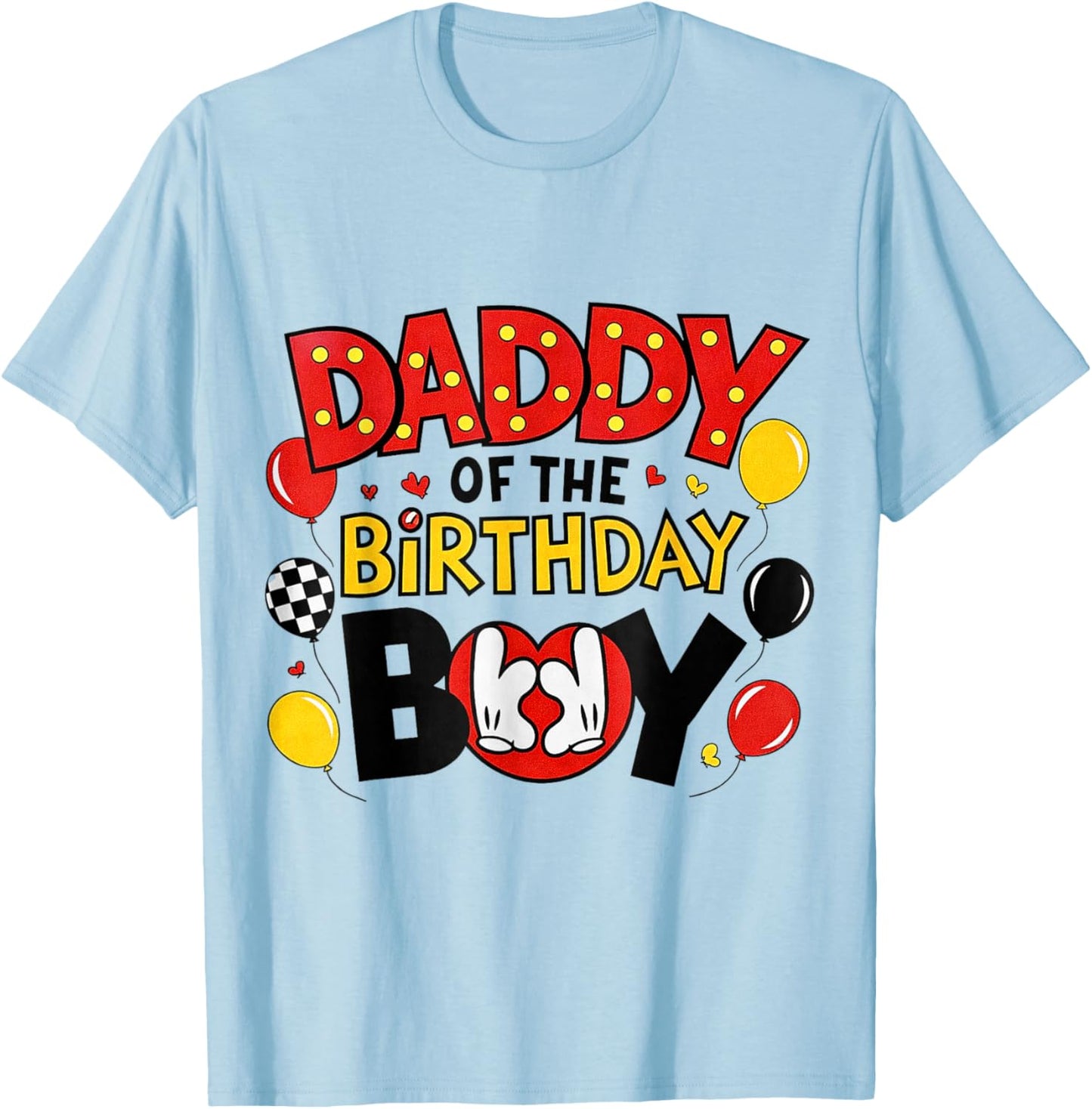 Daddy of The Birthday Boy Shirt Matching Dad Son Family Bday T-Shirt - T-Shirt | Light Blue