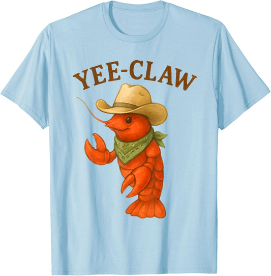 Yee Claw Funny Crawfish Cajun Seafood Party Festival Boys T-Shirt - T-Shirt | Light Blue