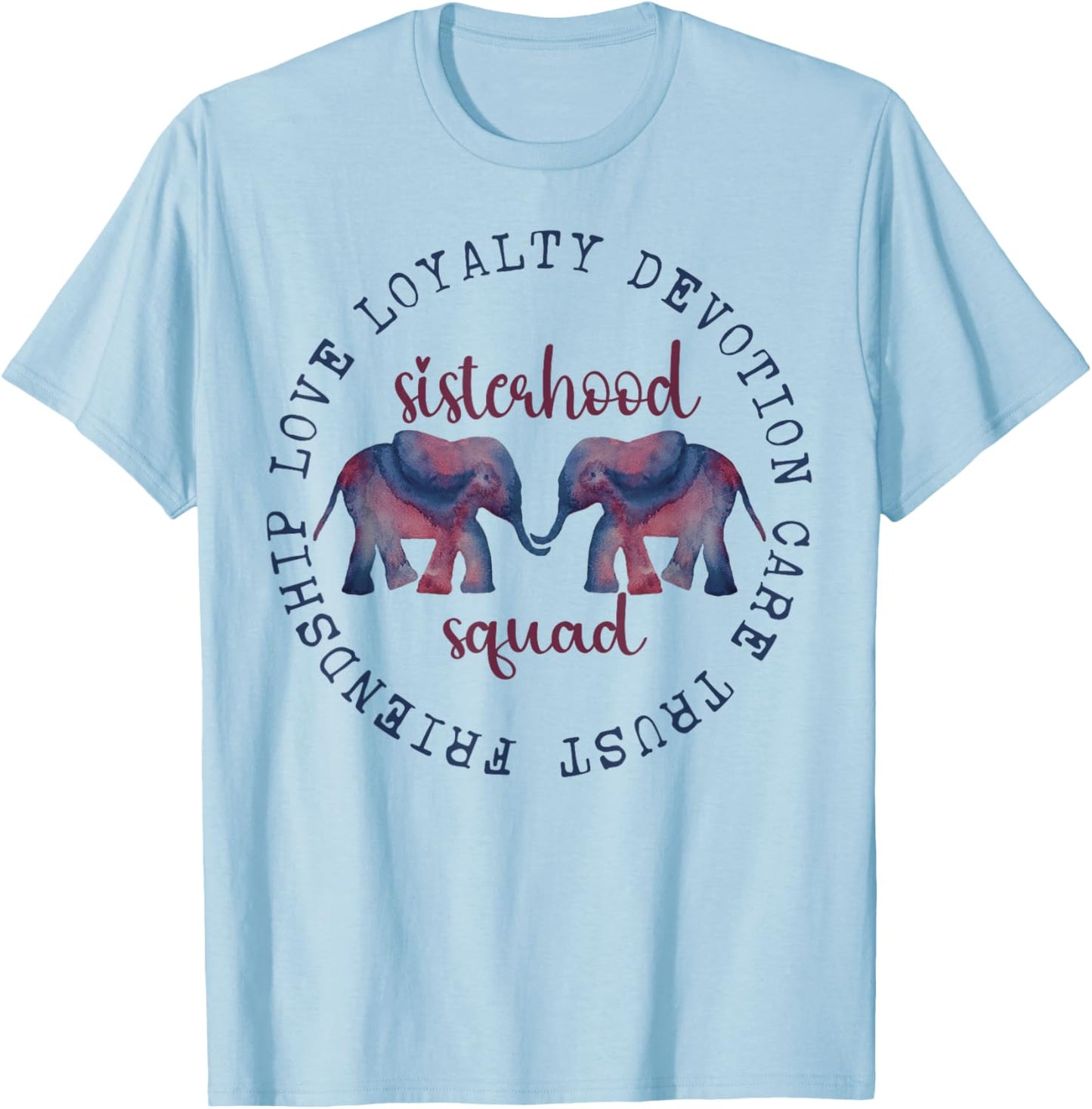 Elephant Friendship Sisterhood Squad Tribe Crew Friend Group T-Shirt - T-Shirt | Light Blue