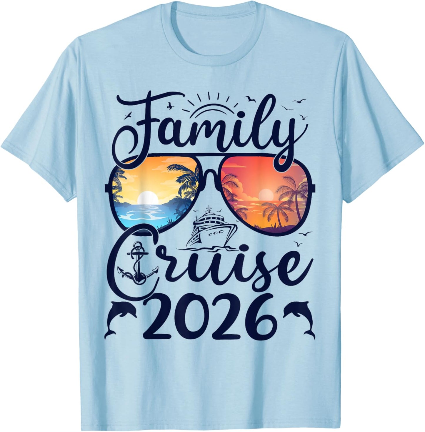 Family Cruise 2026 Summer Vacation Matching Family Cruise T-Shirt - T-Shirt | Light Blue